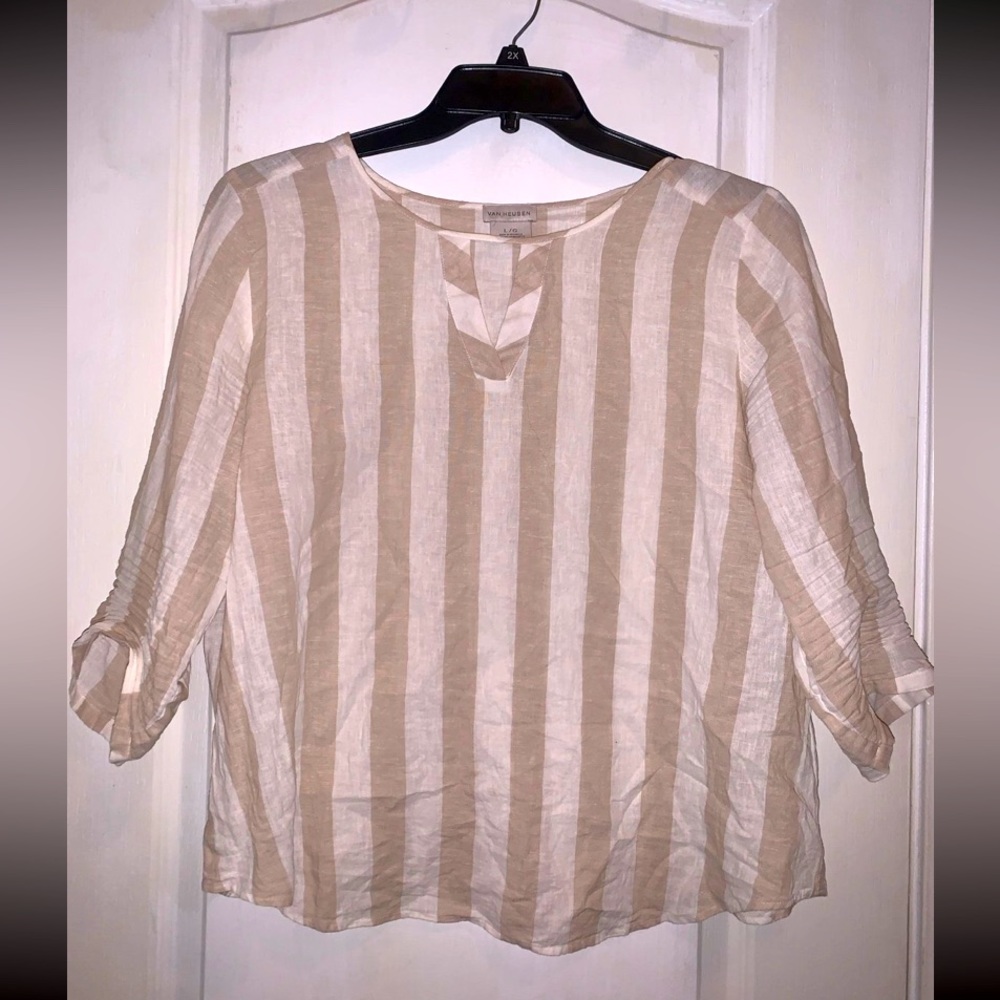 BLOUSE TOP - STRIPE GOLD / CREAM